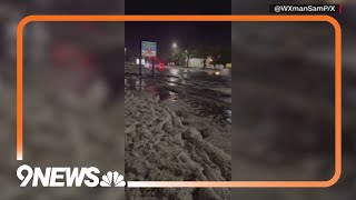 Severe storm brings hail and flooding to Greeley [upl. by Leuqer]