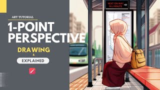 What is 1 point perspectiveHow to use 1 Point perspective in drawingDrawing in infinite painter [upl. by Nihahs94]