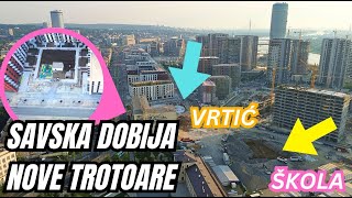 U TOKU IZGRADNJA TROTOARA U DELU PORED KOMPLEKSA BEOGRAD NA VODI [upl. by Ainoet180]