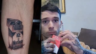 ASMR smoking Marlboro Red for my new tat [upl. by Lawtun]