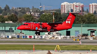 Transport Canada Dash 8100 STUNNING Arrival at YVR [upl. by Amesari]