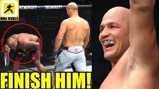 MMA Community Reacts to Crazy fight between Junior Dos Santos vs Derrick LewisUFC Wichita Results [upl. by Noval]