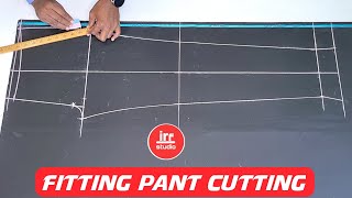 Fitting Pant Cutting Full Tutorial  How To Cut Slim Fit Pant   Pant Cutting And Stitching [upl. by Sandye]