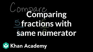 Comparing fractions with same numerator  Math  3rd grade  Khan Academy [upl. by Yendyc]