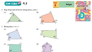 KSSM Matematik Tingkatan 2 Bab 4 poligon jom cuba 42 no4 no5 buku teks form2 [upl. by Aisor]