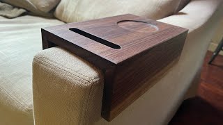 Sofa arm table  lock miter build [upl. by Oralee]