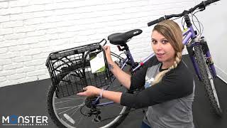 How To Install a Sunlite Folding Basket on a Bike Rack [upl. by Calli]