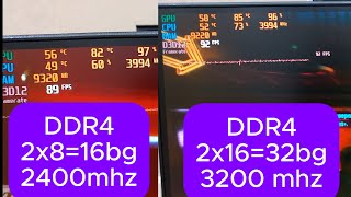 Тест оперативной памяти DDR4 2400mhz vs DDR4 3200 mhz [upl. by Darnall]