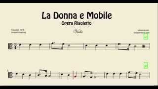 La Donna e Mobile Partitura de Viola Ópera Rigoletto [upl. by Curry]