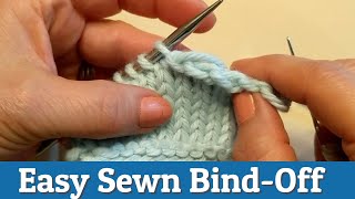 Easy Sewn BindOff Knitting Tutorial [upl. by Loeb]