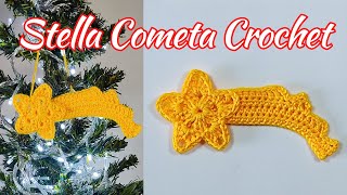 STELLA COMETA allUncinetto  Addobbo per Albero di Natale o Presepe  Tutorial FACILE passo passo [upl. by Pennie570]