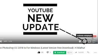 Youtube Latest Update  Activate Miniplayer Update 2018 Floating Videos  K Mathur [upl. by Euton]