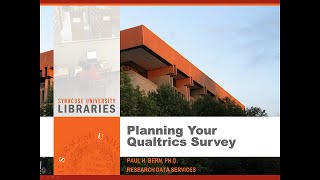 Planning Your Qualtrics Survey [upl. by Celisse821]