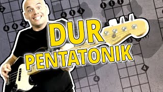 Dur Pentatonik auf dem EBass  Bass Griffbrett und Musiktheorie [upl. by Hans]