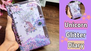 Diy glitter diary making at home how to make unicorn glitter diary diy diary Anku art and craft [upl. by Eniagrom349]