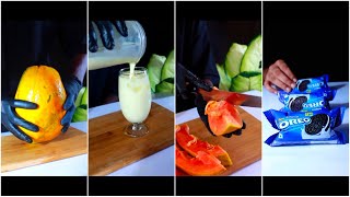 Top 5 juice collection papaya juice mango milk shake and Oreo cake 🍰asmr shorts [upl. by Bevan]