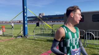 See Division 2 AllState boys cross the finish line at 2024 MHSAA LP cross country finals [upl. by Oihsoy]