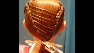 Stripe Overlay Braid Unique Hairstyles For Girls [upl. by Wycoff]