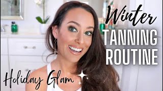 WINTER SELF TANNING ROUTINE USING ST TROPEZ GLOW KIT  HOLIDAY GLAM SERIES [upl. by Gerdy]