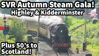 SVR Autumn STEAM GALA Highley amp Kiddy with 2253 OMAHA amp 401 with an GREAT Whistle Plus 50s [upl. by Arem]