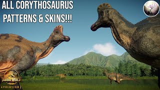 ALL CORYTHOSAURUS SKINS SHOWCASE  Jurassic World Evolution 2 [upl. by Mulry]