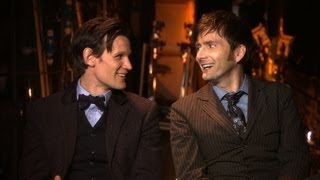 Matt Smith and David Tennant Behind the Scenes of the Doctor Who 50th Anniversary Special  BBC [upl. by Alejna570]