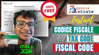 Mandatory to have Codice Fiscale Fiscal Code Tax Code for Italy for Study and work Visa  Italy [upl. by Acsicnarf]