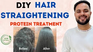 Permanent Hair Straightening amp Protein Treatment at Home  100 Natural [upl. by Roarke425]