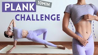 10 min Intense Plank Workout for Slim Waist Abs amp Core  No Repeat No Jumping At Home [upl. by Eeliab363]