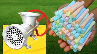 New Experiment  Colourfull chalk  Meat Grinder new video ASMR [upl. by Etty]