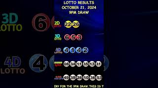 Lotto Result Today 900 pm draw October 21 2024 shorts [upl. by Luing]