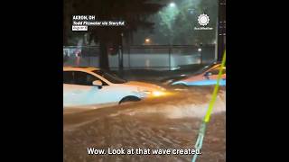 Cars Make Waves During Extreme Flooding in Akron Ohio [upl. by Ploch]