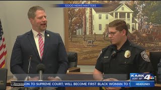 GOOD NEWS MATTERS Pottsville officer honored by Justice Department after saving infant’s life [upl. by Airekat]