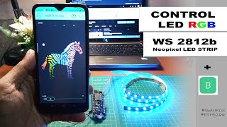 Control LED WS 2812b dengan Node MCU ESP8266 via Blynk App androiddiyneopixel [upl. by Ericksen]