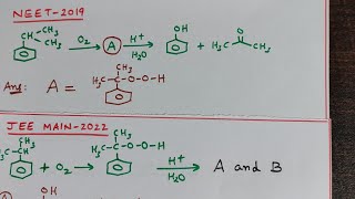 Preparation of phenol from cumene with JEE MAIN NEET questionsASN CHEMISTRY [upl. by Nyloj]