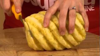 How to cut a pineapple  GoodFoodcom  BBC Food [upl. by Hastie]