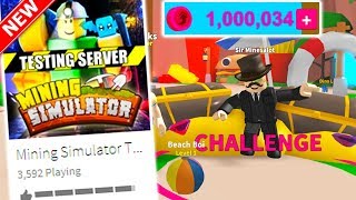 SECRET MINING SIMULATOR TEST SERVER NEW QUEST PETS MORE Roblox [upl. by Shay422]