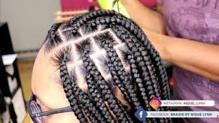 How to do Medium Knotless Box Braids [upl. by Ardnuahc758]