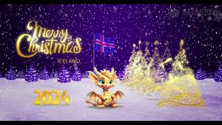 Merry Christmas 2024  Iceland Christmas greeting graphical card [upl. by Ahtiekahs]