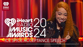 Ice Spice Accepts The Best New HipHop Artist Award At The 2024 iHeartRadio Music Awards [upl. by Hudgens]