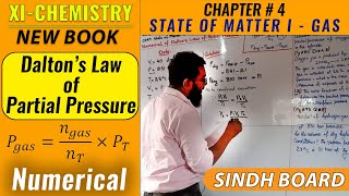 Daltons Law of Partial Pressure  Numerical  XIChemistry  New Book 2022  Sindh Board [upl. by Izawa915]