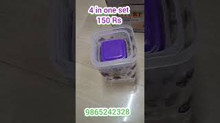 4 in one plastic container set size 1000 ml to 250 ml  WhatsApp 9865242328 [upl. by Ennovahs758]