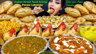 ASMR Eating Spicy SamosaMaggi NoodlesDahi PuriPoori South Indian Street Food ASMR Eating Mukbang [upl. by Manup400]