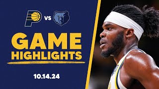 Indiana Pacers Highlights vs Memphis Grizzlies Preseason  October 14 2024 [upl. by Suilenrac]