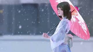 SNOWING KIMONO  4K LIVE WALLPAPER [upl. by Suoilenroc]