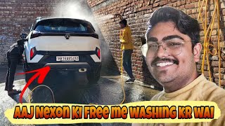 Nexon Ki Free Me Kri Washing 😎Full Shining Aagyi RahulTanwarvlogtatamotors tata vlog youtuber [upl. by Gnof]