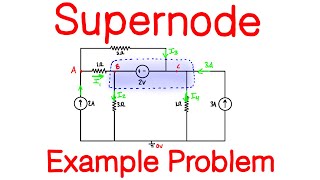 Nodal Analysis Supernode Example Problem [upl. by Reitman]