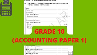 Grade 10Statement of Comprehensive Income Income Statement  Paper 1 [upl. by Yemiaj]