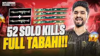 52 SOLO KILLS IN CONQUEROR LOBBY  MG3  MG3  TABAHI  BGMI HIGHLIGHT [upl. by Ramel]