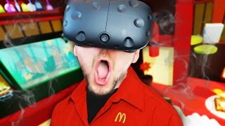 VIRTUAL REALITY MCDONALDS  Job Simulator 1 HTC Vive Virtual Reality [upl. by Enilrem]